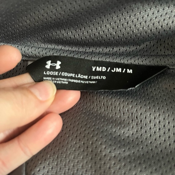 Under Armour boys Windbreaker in blue and gray, half zip with elastic waist - Picture 6 of 16